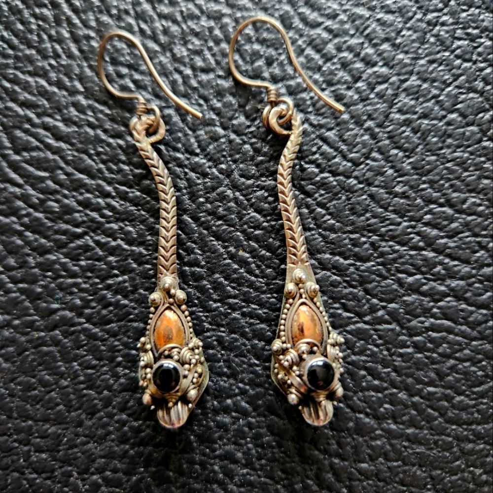 Sterling earrings with onyx stone